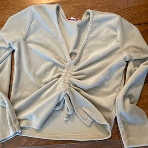 Velour light green top